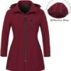 CREATMO US Women's Plus Size Long Softshell Jacket Waterproo...
