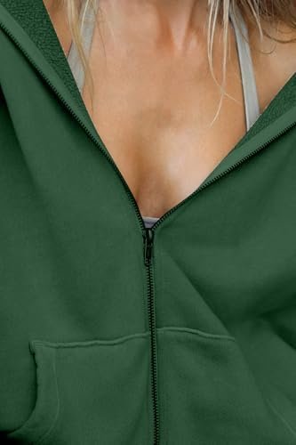 Oversized Zip Up Hoodies for Women Men Fleece Drop Shoulder ...