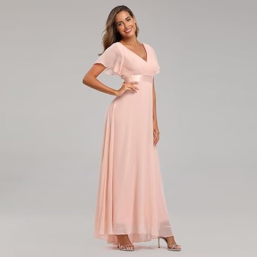 Long Chiffon Evening Gowns A-Line Empire Waist Formal Dress ...