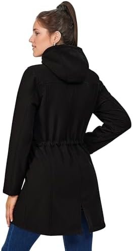 Women's Fleece Jacket Long Soft Shell Insulated Warm Winter ...