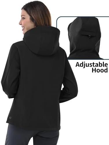 Outdoor Ventures Women's Softshell Jacket with Hood Fleece L...