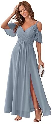 Stylefun Women's Cold Shoulder Chiffon Bridesmaids Dresses 2... Stylefun Women's Cold Shoulder Chiffon Bridesmaids Dresses 2...