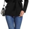 Womens Casual Blazers Long Sleeve Open Front Suit Wrap-Belte...