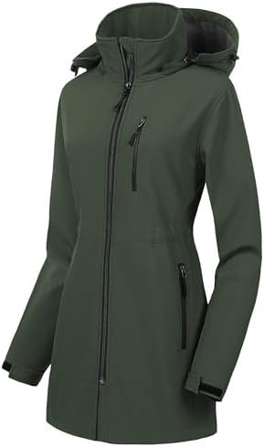 CREATMO US Women's Lightweight Waterproof Long Softshell Tac...