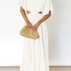 LEANI Women's 2025 Summer Cutout Maxi Dress Square Neck Shor...
