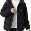 JiangWu Women's Winter Thickened Hooded Cotton Coat Windproo...