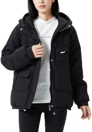 JiangWu Women's Winter Thickened Hooded Cotton Coat Windproo... JiangWu Women's Winter Thickened Hooded Cotton Coat Windproo...