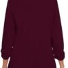 Women's Casual Open Front Blazers Shawl Lapel Ruched 3/4 Sle...