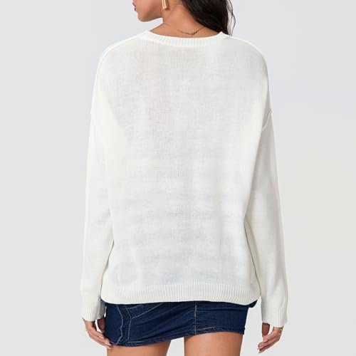 Women's Flag Pattern Long Sleeve Sweater 4th of July Round N...