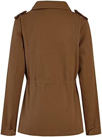 Soulomelody Women Military Anorak Jackets Zip Up Snap Button...