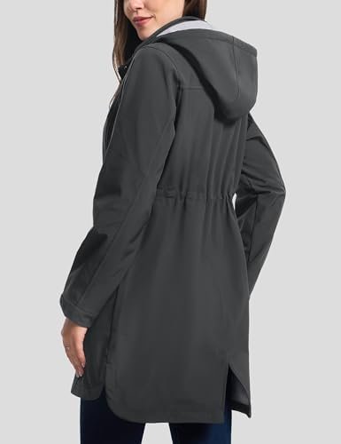 MAGCOMSEN Women's Long Fleece Lined Jackets Warm Winter Wind...