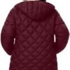 Plus Size Women's Packable Puffer Jacket 1X-5X Water-Resista...