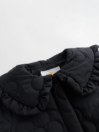 marc & janie Girls Peter Pan Collar Quilted Jacket Long Slee...