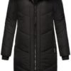Marikoo Ladies’ Long Winter Coat with Hood & Detachable Faux...