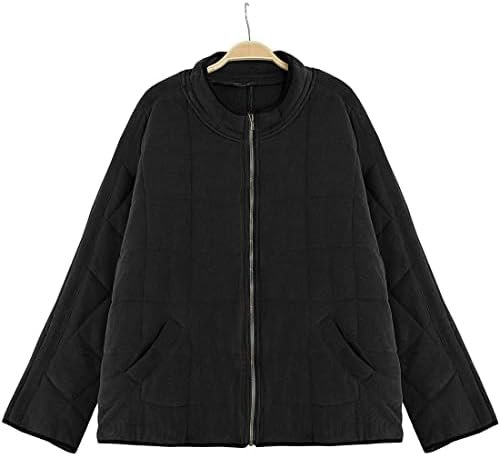 Womens Dolman Quilted Lightweight Jackets Full-zip Stand Col...