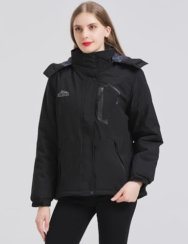 ELLSWOS Womens Winter Coats Waterproof Ski Jacket Warm Snow ...