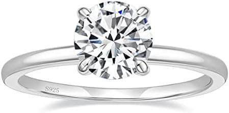 EAMTI 1.5CT 925 Sterling Silver Engagement Rings Round Cut S...