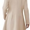 Danedvi Womens Long Double Breasted Coats Lapel Collar Pea C...
