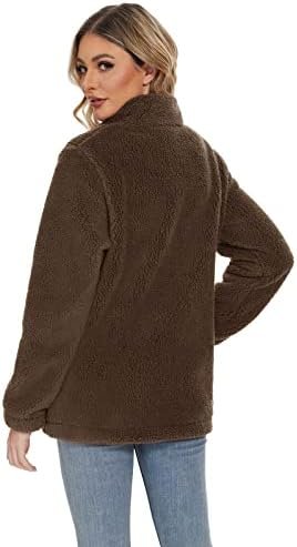 MAGCOMSEN Women Sherpa Jacket Full Zip Fuzzy Teddy Coat with...