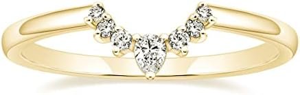 Mameloly Wedding Bands for Women Pear & Round Shaped CZ Cubi...