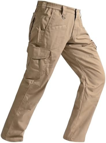 SPOSULEI Mens Tactical Pants Ripstop Cargo Work Pants with 9...