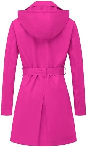 CREATMO US Women's Trench Coat Double-Breasted Classic Lapel...