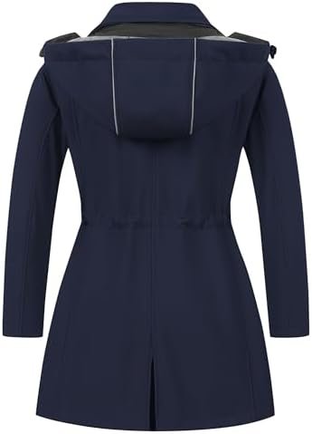 CREATMO US Women's Plus Size Long Softshell Jacket Waterproo...