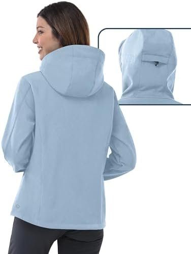 Outdoor Ventures Women's Softshell Jacket with Hood Fleece L...