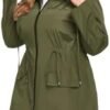 ZOMVA 2025 Plus Size 1X-4X Rain Jacket Coat Long Lightweight...