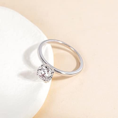 EAMTI 1.5CT 925 Sterling Silver Engagement Rings Round Cut S...