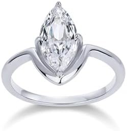 PAVOI 14K Gold Plated Marquise 1.5CT Cubic Zirconia Fake Bri... PAVOI 14K Gold Plated Marquise 1.5CT Cubic Zirconia Fake Bri...