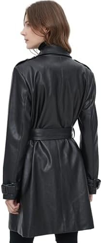 Beinia Women's PU Faux Leather Blazer Jacket, Waterproof, Bu...