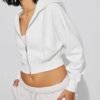 Hooever Womens Cute Workout Cropped Zip Up Drawstring Hoodie...
