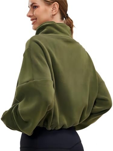 Womens Winter Jacket Fleece Jacket Sherpa Cropped Oversized ...