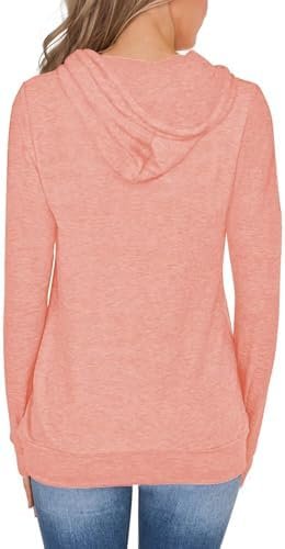 Women's Long Sleeve Hoodies Tops Lightweight Hooded Sweatshi...