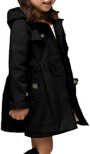 Betusline Girl's Single Breasted Trench Coat Dress Coat Oute... Betusline Girl's Single Breasted Trench Coat Dress Coat Oute...