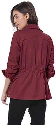 Allegra K Women's Utility Jackets Drawstring Waist 2025 Spri...