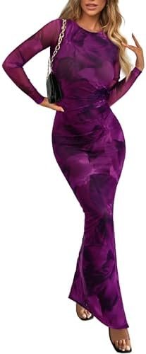 PRETTYGARDEN Women's Bodycon Maxi Dress Fall Spring Fashion ... PRETTYGARDEN Women's Bodycon Maxi Dress Fall Spring Fashion ...