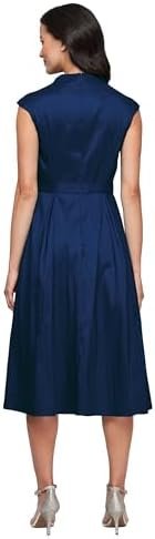 Alex Evenings Women's Stretch Taffeta Wedding Guest Dress wi...
