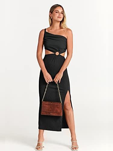 ANRABESS Women Summer One Shoulder Sleeveless Maxi Dress Cut...