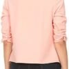 Women's Stretch 3/4 Gathered Sleeve Open Blazer Jacket
