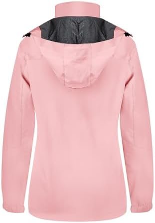 Women's Waterproof Rain Jacket with Detachable Hood Lightwei...
