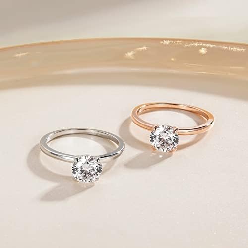 EAMTI 1.5CT 925 Sterling Silver Engagement Rings Round Cut S...