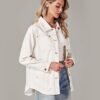 luvamia Denim Jackets for Women Trendy Long Sleeve Button Do...