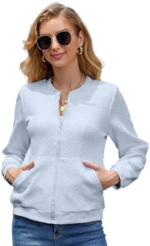 WROLEM Women Zip Up Sweatshirts with Pockets Long Sleeve Jac...