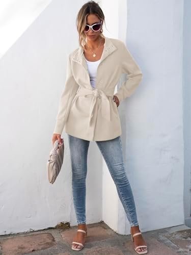 ANRABESS Womens Jacket Belted Casual Long Sleeve Wrap Trench...