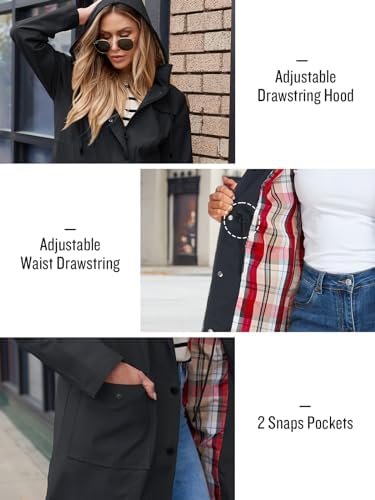 SaphiRose Women's Waterproof Rain Jacket Lightweight Raincoa...