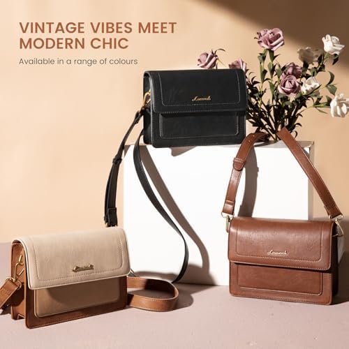 LOVEVOOK Crossbody Bags for Women,Vintage Leather Cross Body...