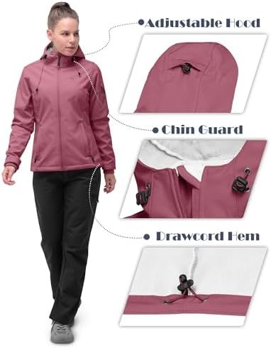 33,000ft Women's Softshell Jacket, Fleece Lined Warm Jacket ...