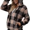 Nirovien Womens Sherpa Jacket Fuzzy Zip Up Hoodie Oversized ...